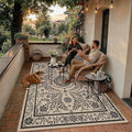 HUGEAR 5x7 Vintage Jute Indoor Outdoor Rug Washable Linen Textured Weave High by HUGEAR