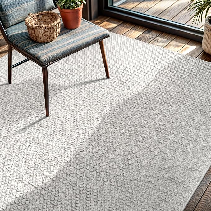 CAMILSON Easy Jute Rug 4x6, Indoor Outdoor Off-White Farmhouse Area Rugs - Image 7