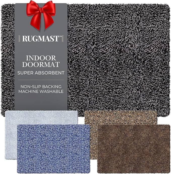 Premium Microfiber Indoor Door Mat – 36"x72" Washable Entry Mat, Waterproof by RugMast