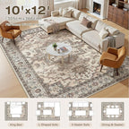 10x12 Area Rugs Living Room: Washable Vintage Rug Large Non-Slip Stain - Image 4