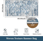 Runners for Hallways Ultra Non-Slip 2x4 Washable Kitchen Rug Abstract Tear and - Image 2