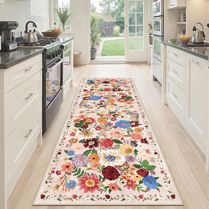 Runner Rug 2x6 Blush Beige, Kitchen Rug Non Slip Washable Rugs by WelcometoBabovid