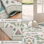 Hazo Haus Green and Blue Insect 6ft Round Soft Rugs - Image 5