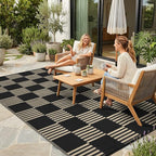 Garvee Waterproof Outdoor Rug 6x9, Checkered Foldable Plastic Straw Patio by Garvee