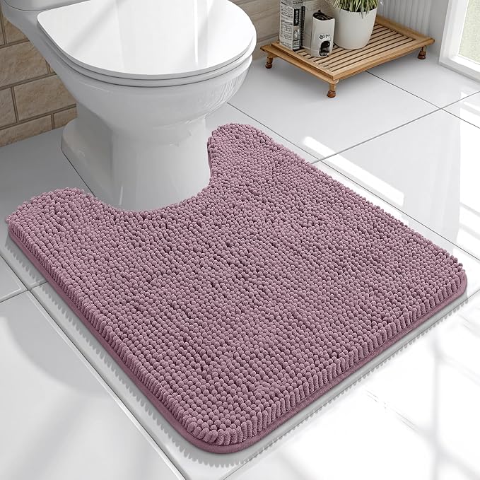 OLANLY Toilet Rugs U-Shaped 20x20, Extra Soft Absorbent Chenille Contour by OLANLY