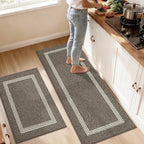 COSY HOMEER Kitchen Rugs Sets 2PCS, Non-Slip Washable Kitchen Mats by COSYHOMEER