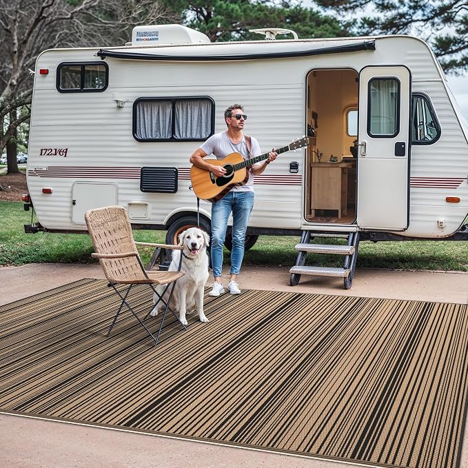 GENIMO Outdoor Rug for Patio Clearance, Lightweight Waterproof RV Camping Mat - Image 5
