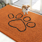 OLANLY Dog Door Mat for Muddy Paws 48x30, Paw Print Design, Absorbs Moisture by OLANLY