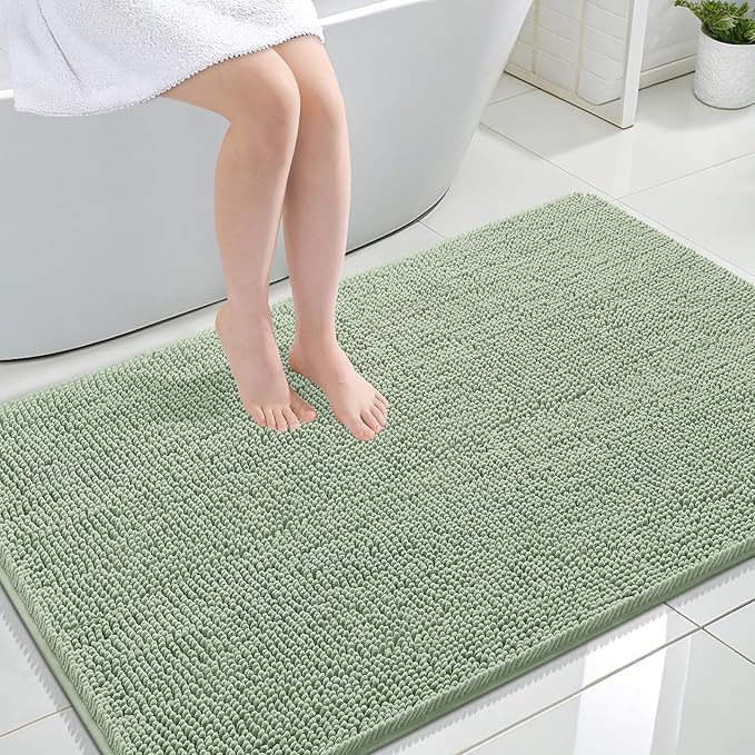 OLANLY Large Bathroom Rugs 44x32, Extra Soft Absorbent Chenille Bath Rugs by OLANLY
