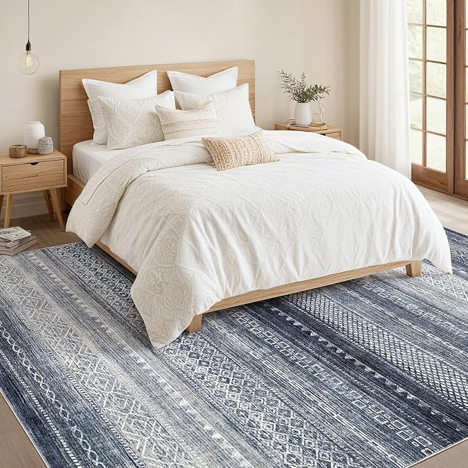 Nakagishi 12x15 Area Rug Living Room: Washable Boho Large Neutral Modern Soft - Image 5