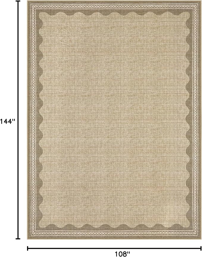 GarveeHome Scalloped Washable Rugs 9x12 Rug - Image 2