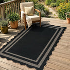 LIVEBOX Scalloped Easy Jute 3x5 Outdoor Rug, Indoor Outdoor Farmhouse Neutral - Image 9