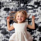 PAGISOFE Black White Rugs for Living Room 6x9, Shag Fuzzy Fluffy Rugs for - Image 9