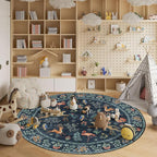 DUKINO 6ft Round Rug for Bedroom, Animal Print Washable Circle Rug - Image 4