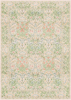 Hazo Haus Beige Green Bedroom Rug 5x7 Area Rug - Image 3