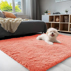 OLANLY 3x5 Machine Washable Small Bedside Rug, Soft Fluffy Shaggy Rugs by OLANLY