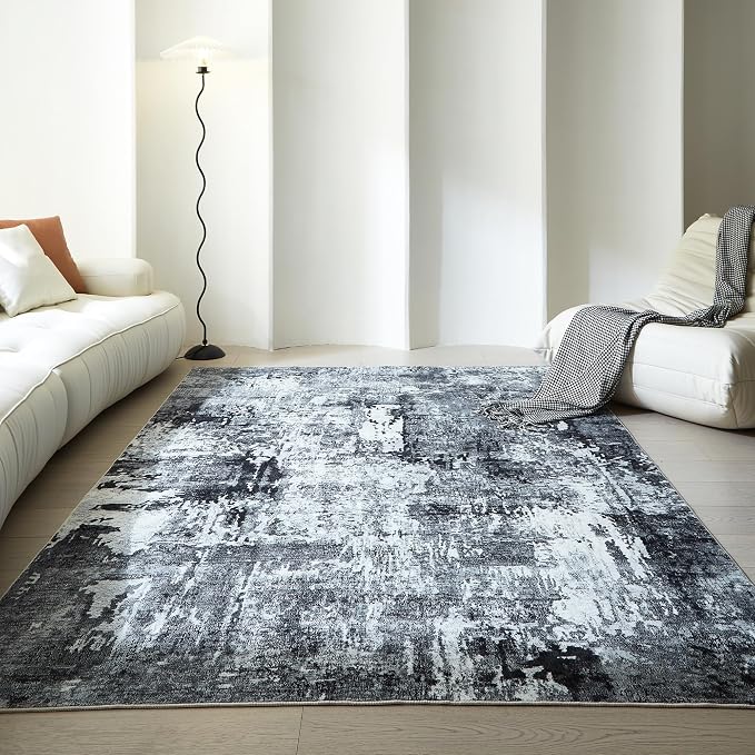 Rugcomf 6x9 Rug Washable Bedroom Rug Large Soft Area Rug Abstract Pattern - Image 2