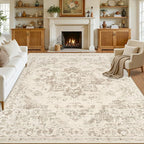 10x14 Area Rug for Living Room: Vintage Boho Neutral Washable Rug Indoor Soft - Image 8
