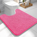 OLANLY Toilet Rugs U-Shaped 24x24, Extra Soft Absorbent Chenille Contour by OLANLY