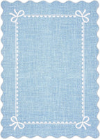 GarveeHome Scalloped Bow Rug for Living Room, Solid Blue Rug for Dorm, Washable - Image 5