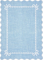 GarveeHome Scalloped Bow Rug for Living Room, Solid Blue Rug for Dorm, Washable - Image 4