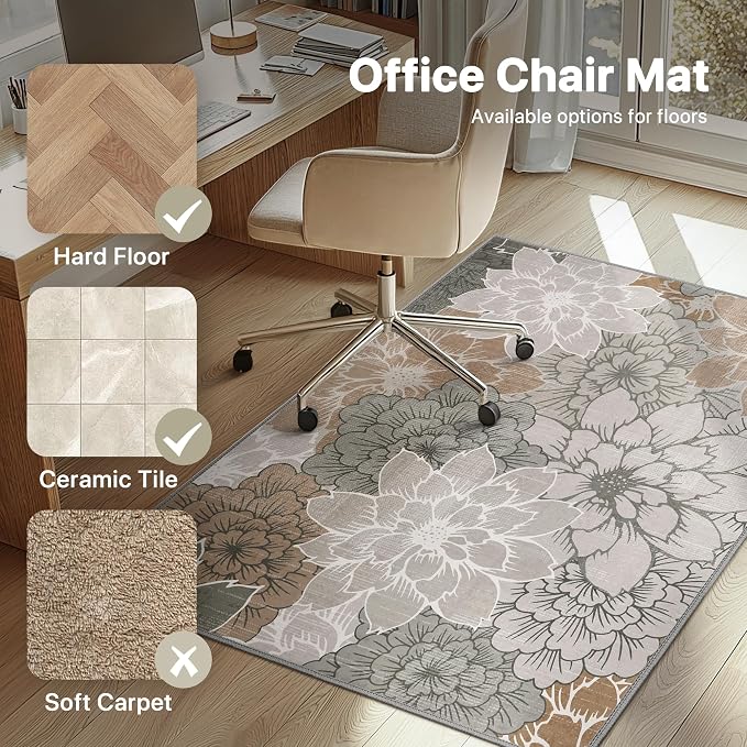 36"x48" Office Chair Mat for Hardwood Tile Floor, Under Desk Carpet Protector - Image 3