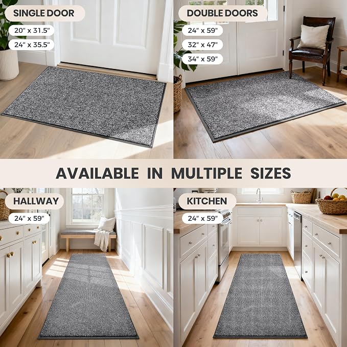 PURRUGS Dirt Trapping Door Mat 24" x 35.5", Non-Slip Machine Washable Entry Rug - Image 9