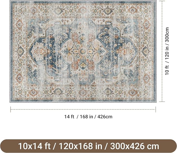 befbee 10x14 Area Rugs, Ultra-Thin Washable Rugs - Image 2