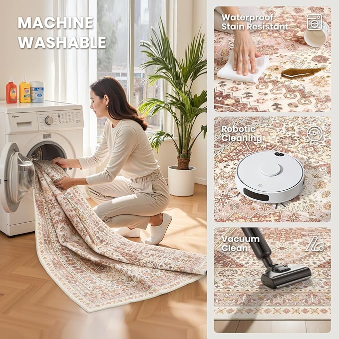 zesthome 9x12 Area Rugs for Living Room, Non-Slip Backing Washable Rugs - Image 5