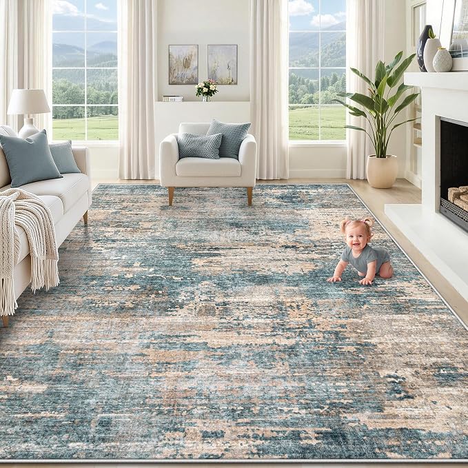 XLUEZ 8x10 Area Rugs for Living Room, Washable Modern Abstract Large Area Rug by XLUEZ