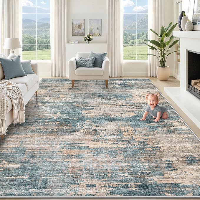XLUEZ 9x12 Area Rug for Living Room, Washable Modern Abstract Large Area Rug by XLUEZ