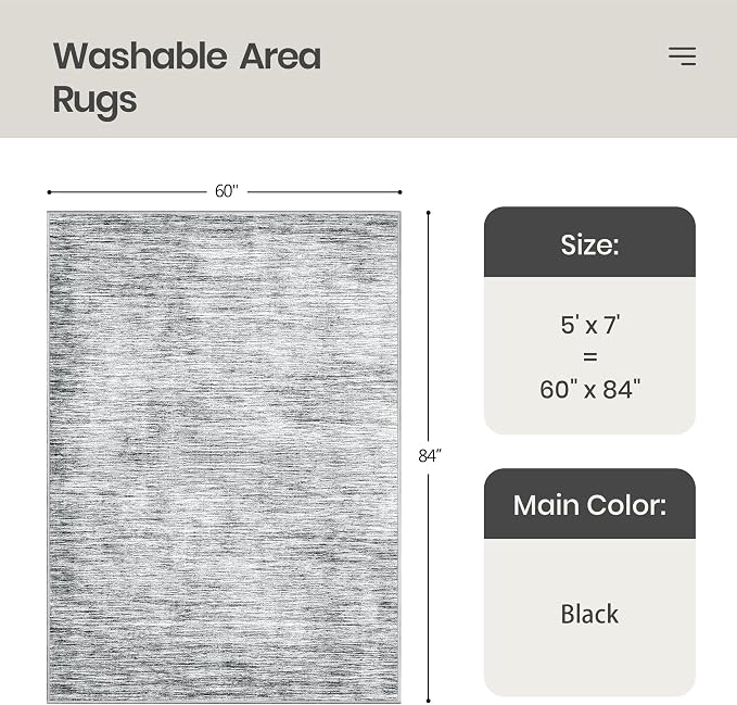 Valenrug Washable Rugs 5x7 - Image 2