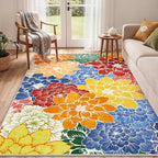 GENIMO Indoor Outdoor Area Rug 4'x6', Machine Washable Rugs - Image 9
