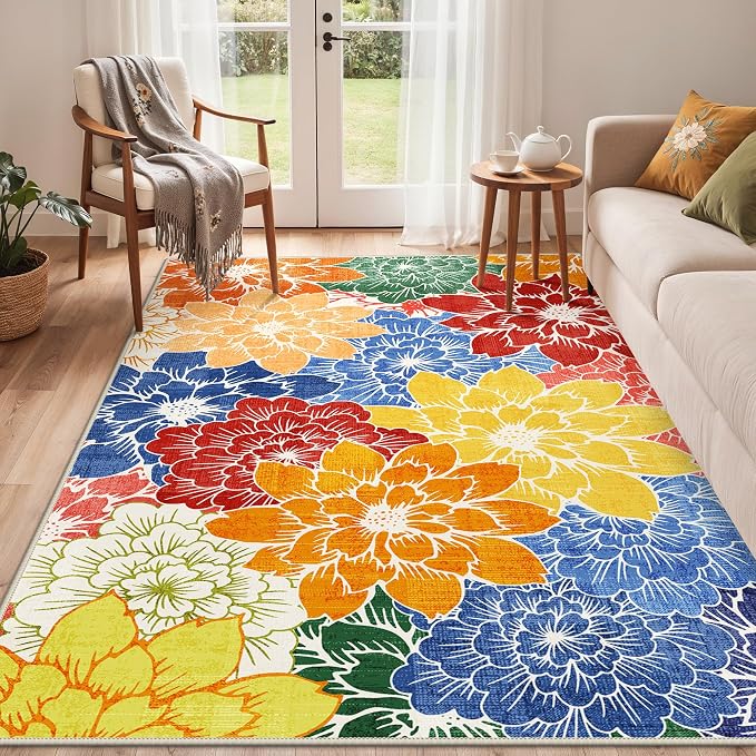 GENIMO Indoor Outdoor Area Rug 6'x9', Machine Washable Rugs - Image 9