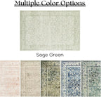 Sage Green 2x6 Runner Rug for Hallway Bathroom Washable Non Slip Vintage Boho - Image 6