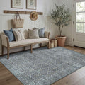 Latte&Fog 4x6 Rug for Living Room, Vintage Blue Washable Area Rug, Boho Floral by LatteFog