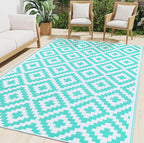 Smiry Waterproof Outdoor Rug 6x9 ft, Reversible Plastic Straw Patio Camping Rugs by Smiry