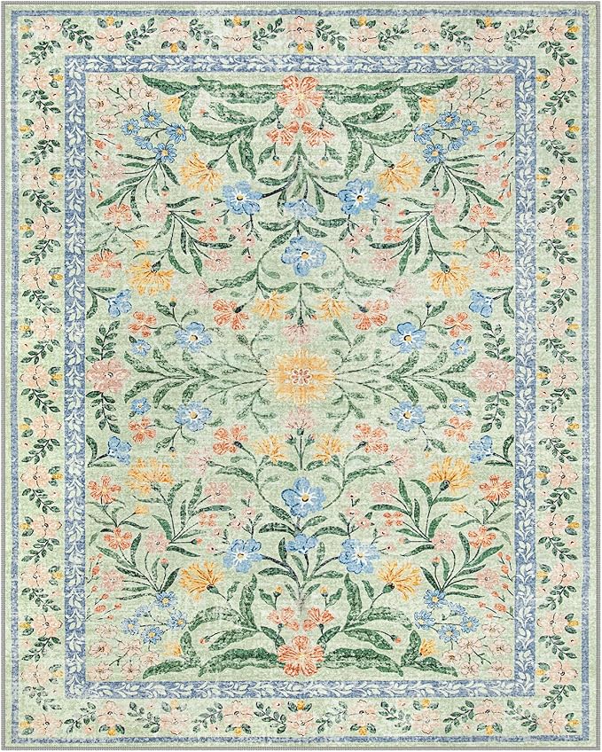 Wonnitar Boho Washable Rugs 8x10, Large Floral Rugs - Image 10