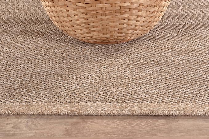 CAMILSON Indoor and Outdoor Runner Rug Natural Herringbone Seagrass Boho Design - Image 7