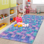 Purple Rainbow Rug 5x8ft Fluffy Plush Area Rugs - Image 8