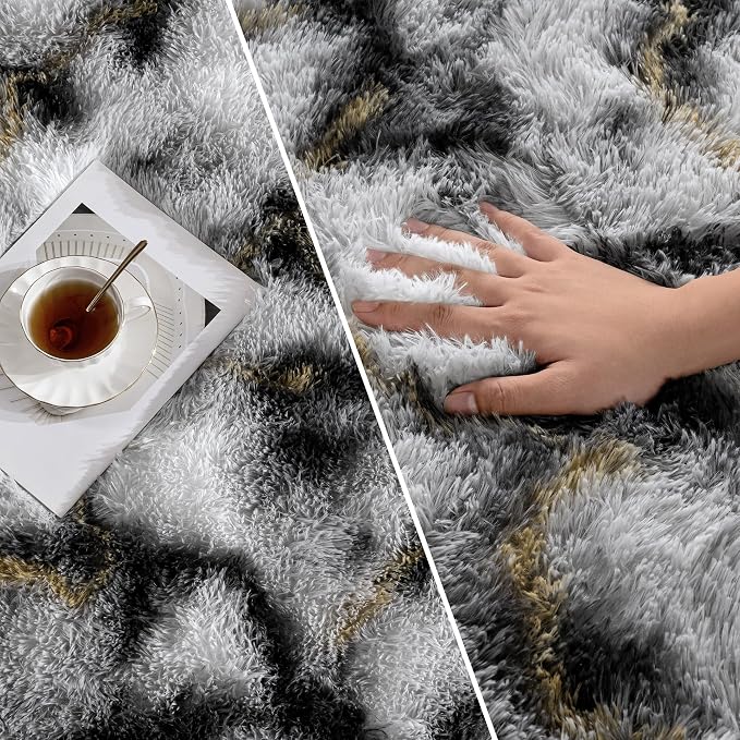 Deerhoo Shag Area Rug, 4 X 6 Tie-Dyed Plush Fuzzy Rugs - Image 9