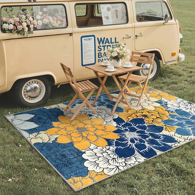 GENIMO Indoor Outdoor Area Rug 9'x12', Machine Washable Rugs - Image 4