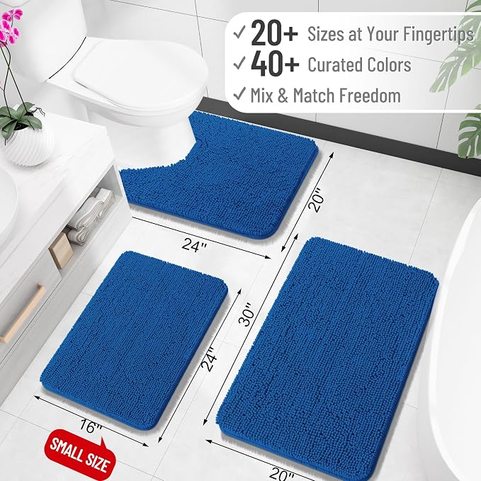 OLANLY Bathroom Rugs 35x24, Extra Soft Absorbent Chenille Bath Rugs, Rubber - Image 2