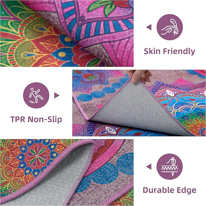 Arenarug Meditation Indoor Outdoor Rug 5x8 ft Mandala Pattern Rug Boho Style - Image 5