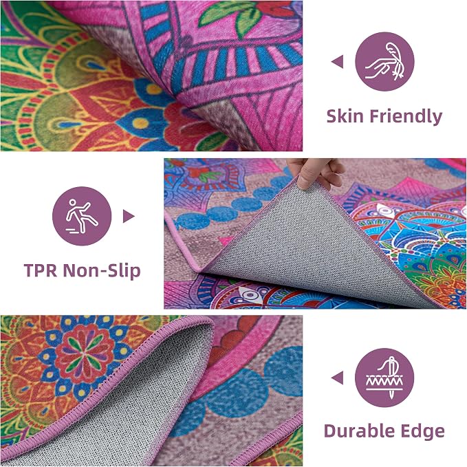 Arenarug Meditation Indoor Outdoor Rug 8x10 ft Mandala Pattern Rug Boho Style - Image 5
