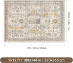 befbee 9x12 Area Rug, Ultra-Thin Washable Rugs - Image 2
