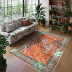 Moynesa Tiger 5x7 Area Rug, Boho Washable Living Room Rug, Non Slip Rugs - Image 9