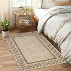 Small Area Rug 2x3 Modern Checkered Entry Rug Solid Color Scalloped Kitchen - Image 4