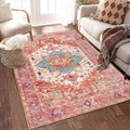 Yamaziot Washable Area Rug, 4x6 Non-Slip Boho Vintage Living Room Bedroom Rug by Yamaziot