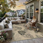 Easy Jute Rug Outdoor Indoor 6x9 Patio Mat Porch Light Brown Natural Non Slip - Image 3